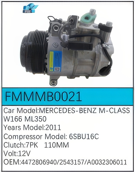 PartzBiz CE: -สำหรับคอมเพรสเซอร์ Mercedes-Benz - FMMMB0021 PartzBiz CE: -สำหรับคอมเพรสเซอร์ Mercedes-Benz - FMMMB0021