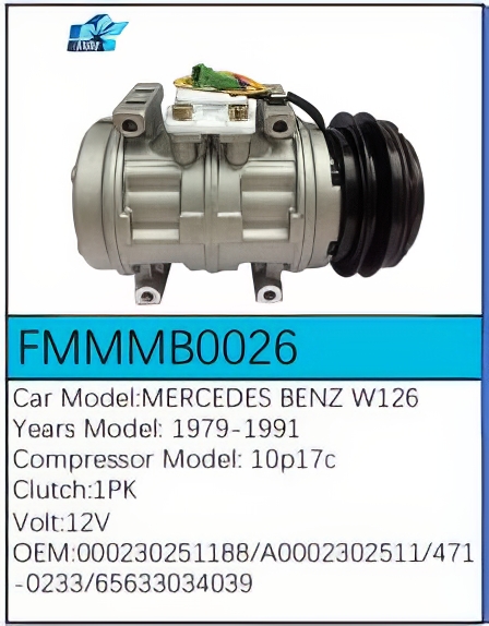 PartzBiz CE: -Compressor for Mercedes-Benz - FMMMB0026 PartzBiz CE: -Compressor for Mercedes-Benz - FMMMB0026