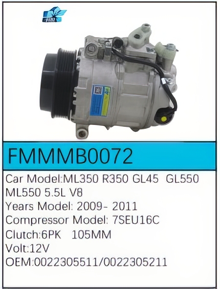 PartzBiz CE: -Compressor for Mercedes-Benz - FMMMB0072 PartzBiz CE: -Compressor for Mercedes-Benz - FMMMB0072