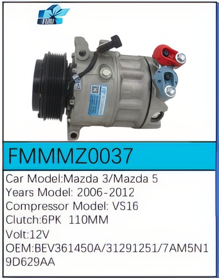 PartzBiz CE: -Compressor for Mazda - FMMMZ0037 PartzBiz CE: -Compressor for Mazda - FMMMZ0037