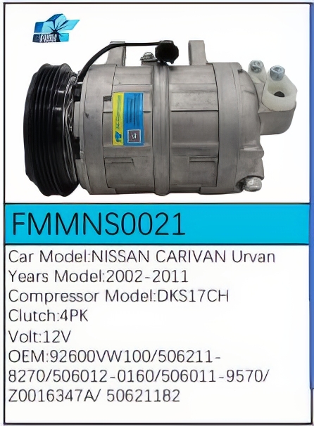 PartzBiz CE: -Compressor for Nissan - FMMNS0021 PartzBiz CE: -Compressor for Nissan - FMMNS0021