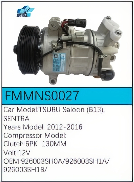 PartzBiz CE: -Compressor for Nissan - FMMNS0027 PartzBiz CE: -Compressor for Nissan - FMMNS0027