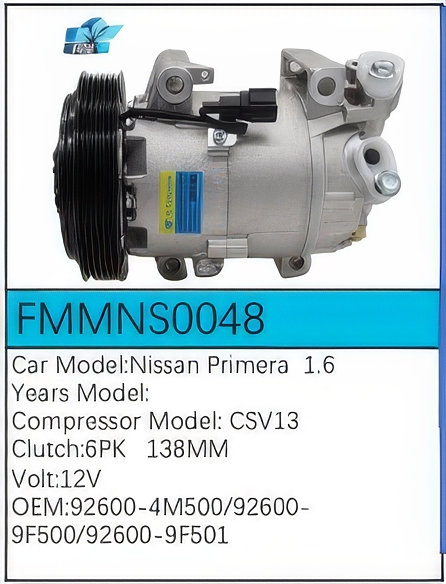 PartzBiz CE: -Compressor for Nissan - FMMNS0048 PartzBiz CE: -Compressor for Nissan - FMMNS0048