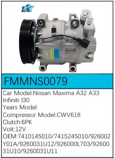 PartzBiz CE: -Compressor for Nissan - FMMNS0079 PartzBiz CE: -Compressor for Nissan - FMMNS0079