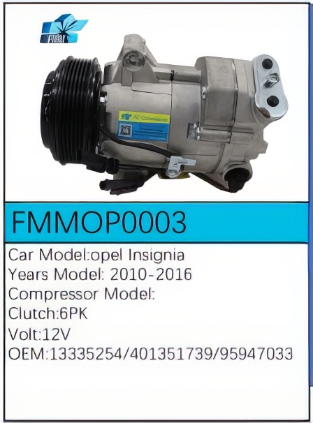 PartzBiz CE: -Compressor for Opel - FMMOP0003 PartzBiz CE: -Compressor for Opel - FMMOP0003