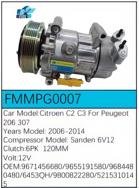 PartzBiz CE: -สำหรับคอมเพรสเซอร์ Citroën - FMMPG0007 PartzBiz CE: -สำหรับคอมเพรสเซอร์ Citroën - FMMPG0007