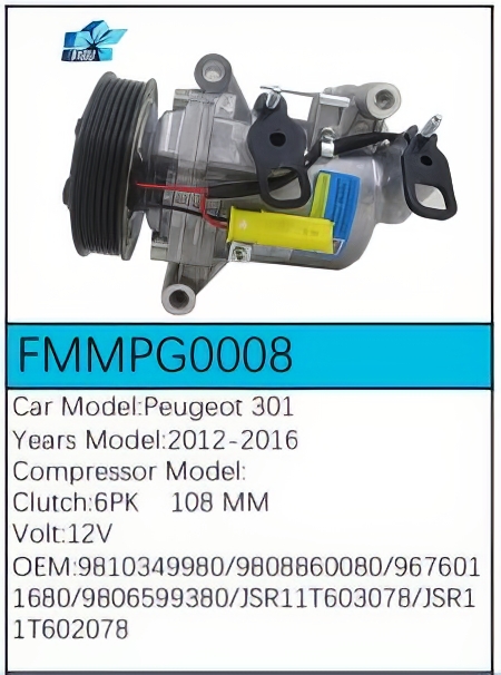 PartzBiz CE: -สำหรับคอมเพรสเซอร์ Peugeot - FMMPG0008 PartzBiz CE: -สำหรับคอมเพรสเซอร์ Peugeot - FMMPG0008