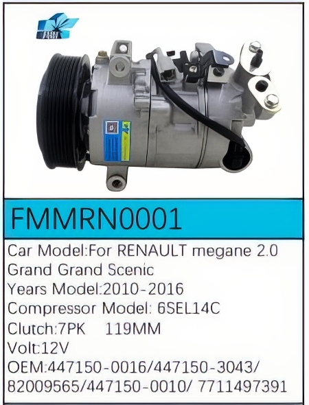 PartzBiz CE: -สำหรับคอมเพรสเซอร์ Renault - FMMRN0001 PartzBiz CE: -สำหรับคอมเพรสเซอร์ Renault - FMMRN0001