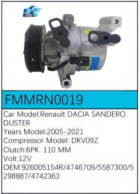 PartzBiz CE: -สำหรับคอมเพรสเซอร์ Renault - FMMRN0019 PartzBiz CE: -สำหรับคอมเพรสเซอร์ Renault - FMMRN0019