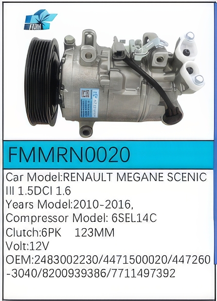 PartzBiz CE: -สำหรับคอมเพรสเซอร์ Renault - FMMRN0020 PartzBiz CE: -สำหรับคอมเพรสเซอร์ Renault - FMMRN0020