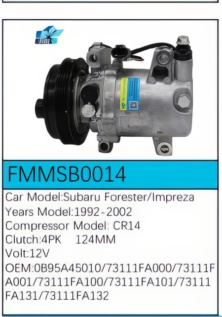 PartzBiz CE: -สำหรับคอมเพรสเซอร์ Subaru - FMMSB0014 PartzBiz CE: -สำหรับคอมเพรสเซอร์ Subaru - FMMSB0014