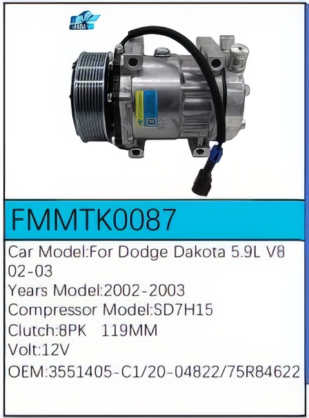 PartzBiz CE: -สำหรับคอมเพรสเซอร์ Dodge - FMMTK0087 PartzBiz CE: -สำหรับคอมเพรสเซอร์ Dodge - FMMTK0087