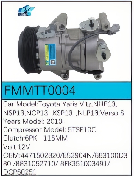 PartzBiz CE: -Compressor for Toyota - FMMTT0004 PartzBiz CE: -Compressor for Toyota - FMMTT0004