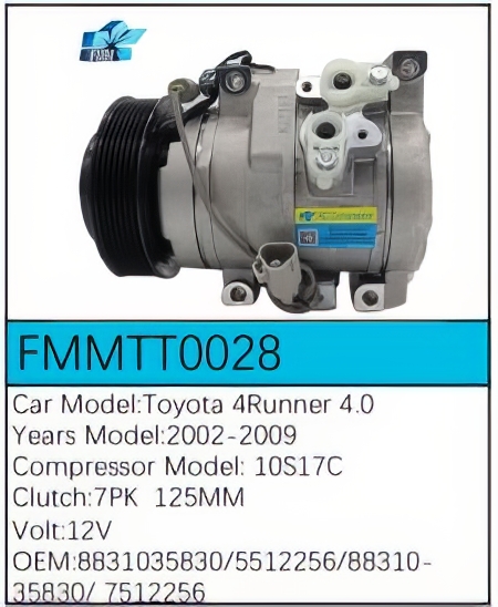 PartzBiz CE: -Compressor for Toyota - FMMTT0028 PartzBiz CE: -Compressor for Toyota - FMMTT0028