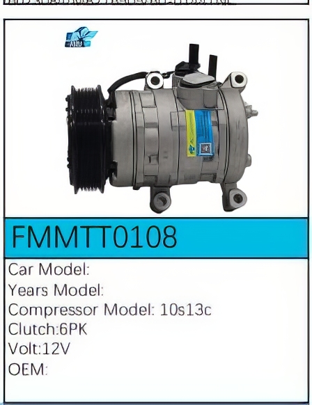PartzBiz CE: -Compressor for Toyota - FMMTT0108 PartzBiz CE: -Compressor for Toyota - FMMTT0108