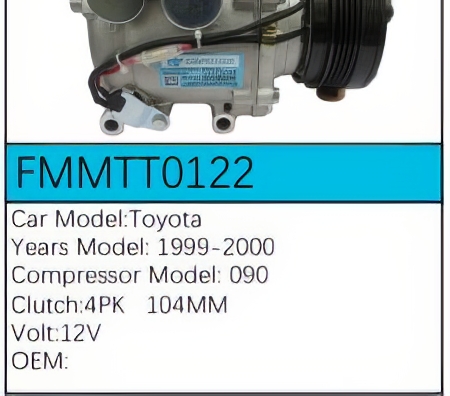 PartzBiz CE: -สำหรับคอมเพรสเซอร์ Toyota - FMMTT0122 PartzBiz CE: -สำหรับคอมเพรสเซอร์ Toyota - FMMTT0122