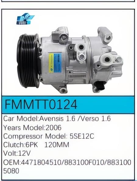 PartzBiz CE: -Compressor for Toyota - FMMTT0124 PartzBiz CE: -Compressor for Toyota - FMMTT0124