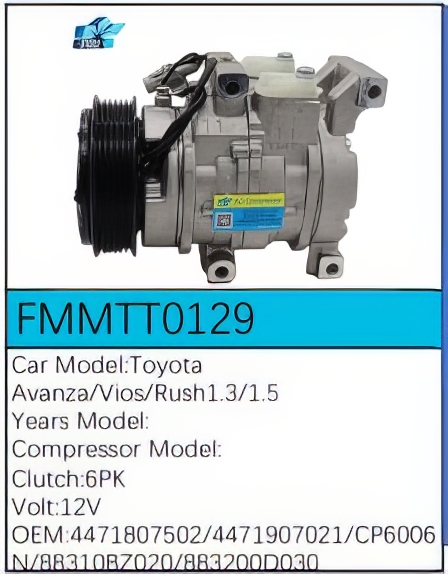 PartzBiz CE: -Compressor for Toyota - FMMTT0129 PartzBiz CE: -Compressor for Toyota - FMMTT0129