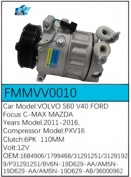 PartzBiz CE: -สำหรับคอมเพรสเซอร์ Volvo - FMMVV0010 PartzBiz CE: -สำหรับคอมเพรสเซอร์ Volvo - FMMVV0010