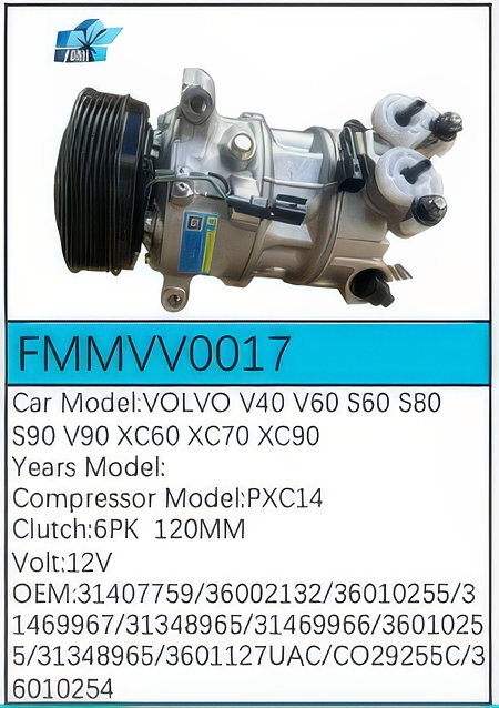 PartzBiz CE: -Compressor for Volvo - FMMVV0017 PartzBiz CE: -Compressor for Volvo - FMMVV0017