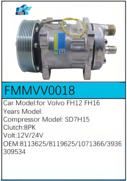 PartzBiz CE: -Compressor for Volvo - FMMVV0018 PartzBiz CE: -Compressor for Volvo - FMMVV0018