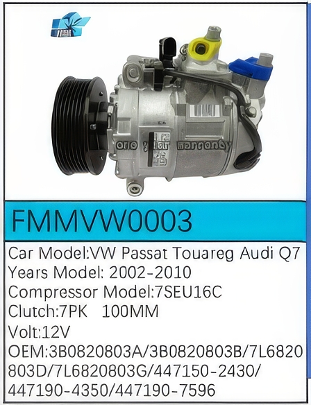 PartzBiz CE: -Compressor for Volkswagen - FMMVW0003 PartzBiz CE: -Compressor for Volkswagen - FMMVW0003